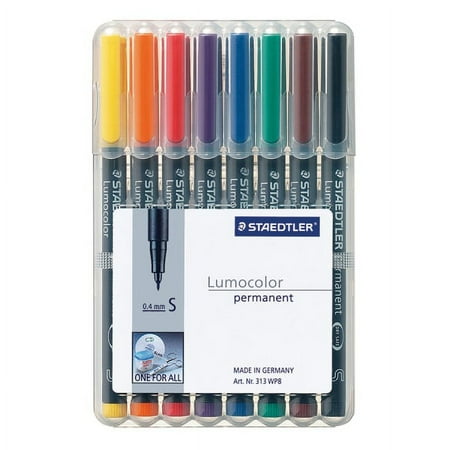 UPC: 0031901308582 | Staedtler® Mars® Lumocolor® Permanent Markers  Extra Fine  80% Recycled  Assorted Colors  Pack Of 8