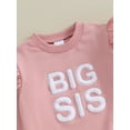thumbnail image 6 of Bslissey Toddler Baby Girls Pants Set Ruffle Long Sleeve Letter Embroidery Sweatshirt + Elastic Pants 2Pcs Tracksuit 12M 18M 24M 3T 4T Kids Spring Fall Casual Outfits, 6 of 9