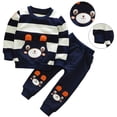 thumbnail image 3 of Bobora Cartoon Bear Sweater Elastic Waist Pants Crew Neck Boy Sweater Set, 3 of 3