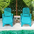 thumbnail image 3 of Topbuy 2 PCS Patio Chaise Lounge Chair 5-Position Folding Recliner - Set of 2, Turquoise, 3 of 10