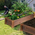 Wisfor Large Raised Garden Bed Pine Wood Planter Box for Outdoor
