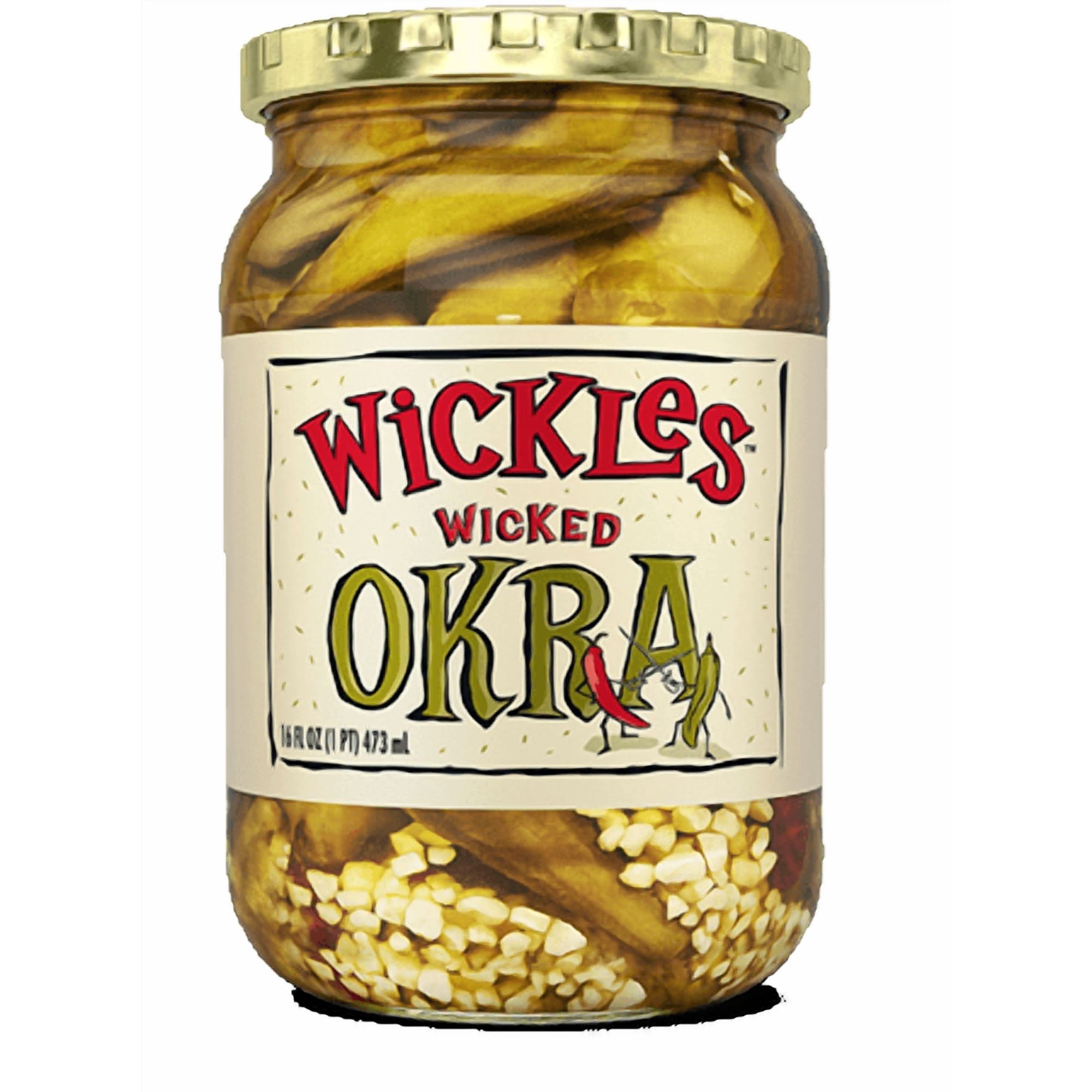 Wickles Wicked Pickled Okra, 16 fl oz Jar