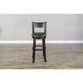 thumbnail image 4 of Sunny Designs 30" Mahogany Wood Swivel Barstool in Black Walnut (Set of 2), 4 of 4
