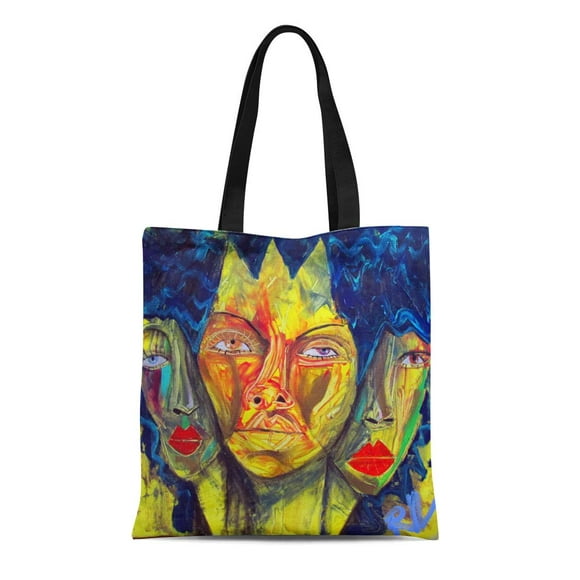 JSDART Canvas Tote Bag Black Natural Queen Afro Beauty Love Eyes Women Reusable Handbag Shoulder Grocery Shopping Bags