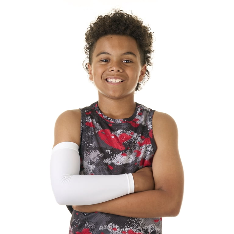 Athletic Works Youth Arm Sleeves, White, 4-Way Stretch photo 7