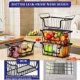 thumbnail image 2 of 4 Pack Enhanced Leak-Proof Bottom Stackable Wire Baskets, Pantry Organizers and Storage, pantry storage，Shelf Baskets, Fruit Basket, Potato and Onion Storage Bins，(Black), 2 of 6