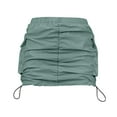 thumbnail image 5 of Baqcunre Skirts for Women Womens Cargo Skirt Casual Summer High Waisted Bodycon Pencil Ruched Skirts Side Drawstring with Pocket Mini Skirt Women's Skirts Green Xs(Hot), 5 of 7