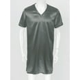 thumbnail image 5 of Kaerm Men's Silk Satin Nightshirt Nightgown Short Sleeve V-neck Casual Loungewear Top Shirt Sleepwear Grey XL, 5 of 7