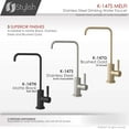 thumbnail image 3 of Stylish Melfi One-Handle Brushed Stainless Steel Water Tap Faucet Height 10½" K-147S, 3 of 12
