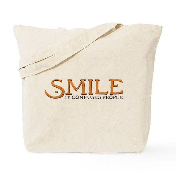 CafePress - Smile: It Confuses People Tote Bag - Unisex Canvas Tote Bag, Beige, 1-Piece
