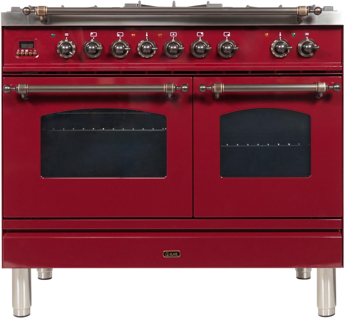 Ilve UPDN100FDMPRBYLP Nostalgie Series 40 Inch Dual Fuel Convection ...
