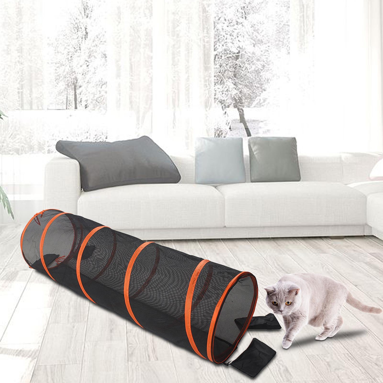 Collapsible Cat Tunnel Tube Playing Tent Exercising Running Hiding Puzzle Interactive Cat Toys Cat Passage for Puppy Rabbits Indoor Cats Dog