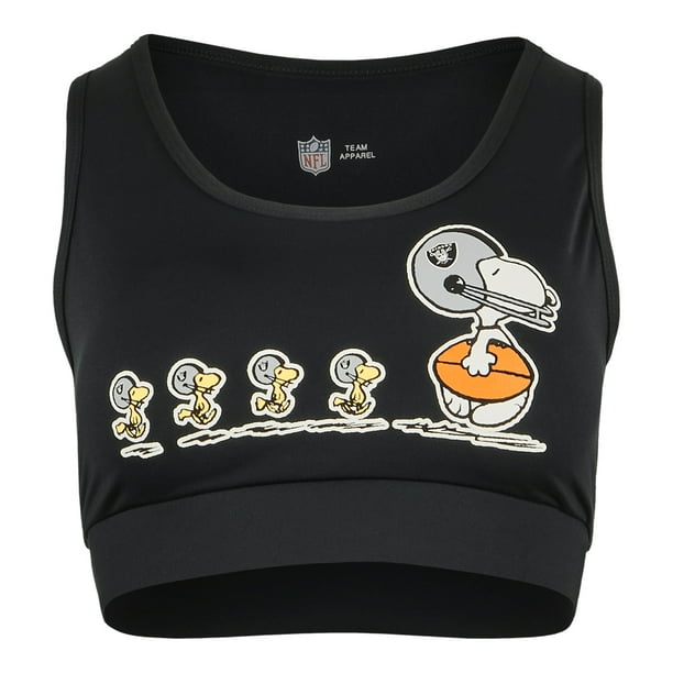 NFL-PEANUTS Top Deportivo Las Vegas Raiders Negro Para Mujer, Talla Chica