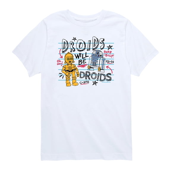 Star Wars - Droids Will Be Droids Sketch - Toddler Boys Short Sleeve Graphic T-Shirt