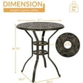 thumbnail image 6 of W WARMHOL Cast Aluminum Patio Bar Table, 31" Outdoor Bar Height Bistro Table with 2" Umbrella Hole, Patio Bistro Round High Top Dining Table Pub Table for Porch Balcony Backyard, Dark Bronze, 6 of 7
