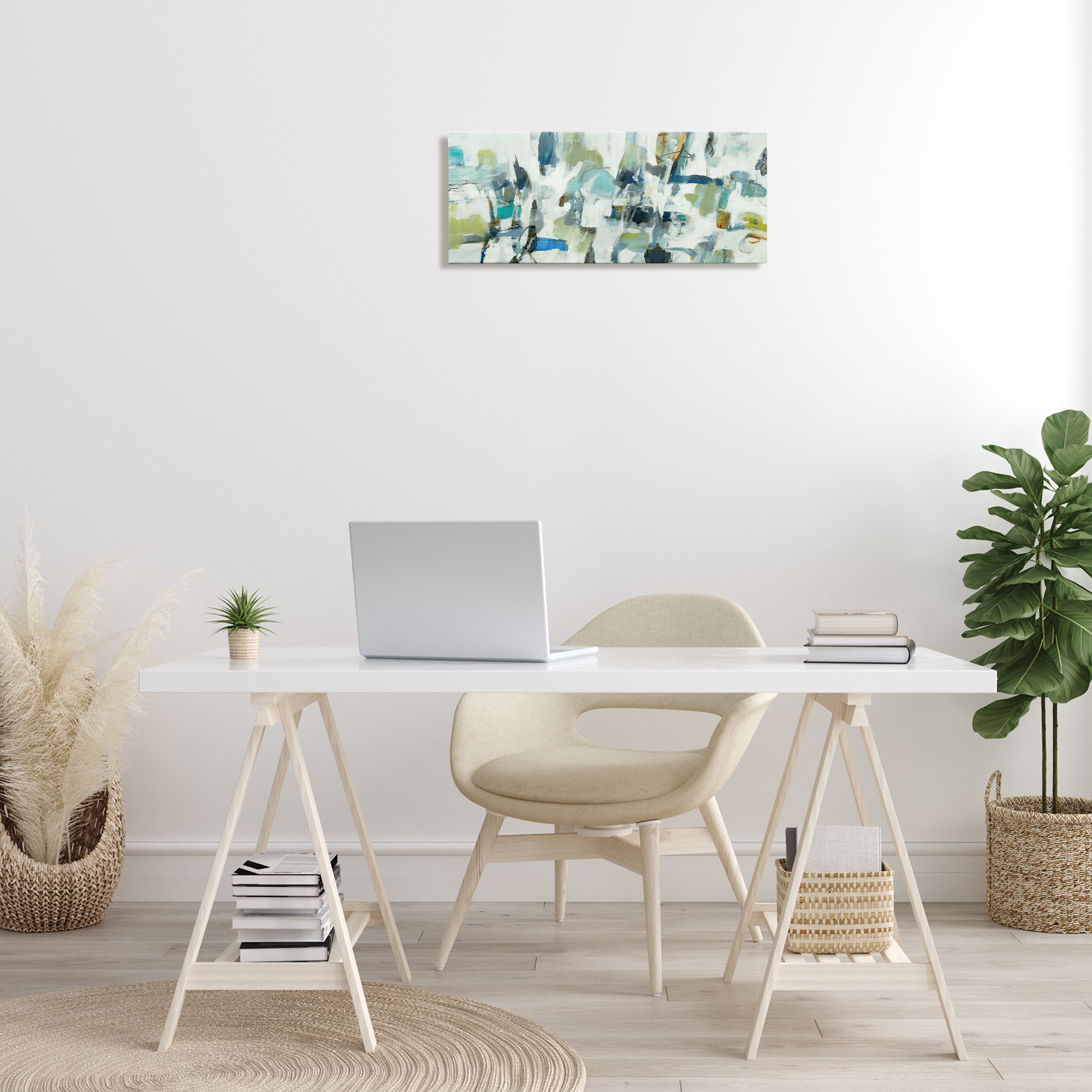 Stupell Industries Chaotic Brush Strokes Layered Abstract Painting Wrapped Canvas Art Print Wall Art, 24 x 10