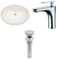 thumbnail image 1 of 19.5-in. W CUPC Oval Bathroom Undermount Sink Set In Biscuit - Chrome Hardware - Overflow Drain Incl. AI-13145, 1 of 8