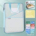 thumbnail image 2 of File Pouch Document Holder, Tyeign Mesh Zipper Pouch Bag Transparent Exams Stationery Holder Storage Bag File Bag Large Capacity Pencil Pouch Office Supplies Files Folder Pouch Blue, 2 of 9