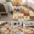 thumbnail image 5 of Flowers Patchwork Round Area Rug 3 FT, Small Kitchen Bathroom Mat, Brown Farmhouse Country Plaid Washable Indoor Outdoor Throw Runner Carpet Non-Shedding Doormat for Table Shower Sofa Entryway, 5 of 8