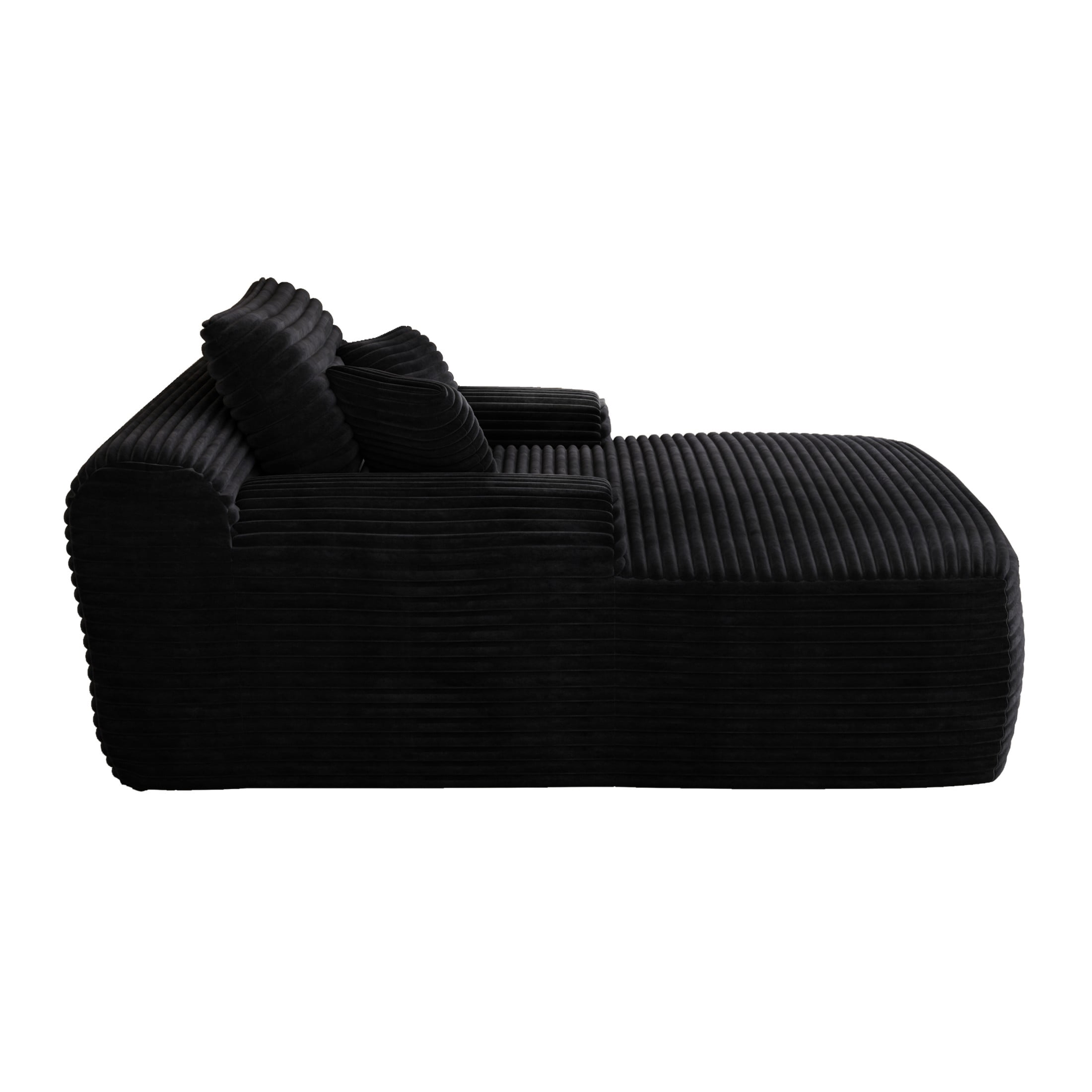 Gewnee Cloud-Like Modern Chaise Lounge Sofa Bed with Corduroy Fabric and Spring Foam Filling – No Assembly Required for Living Room,Dorm or Cozy Corners