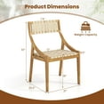 thumbnail image 3 of Costway 1 PCS Outdoor Dining Chair Teak Wood Armless Patio Chair with Webbing Seat & Backrest, 3 of 9
