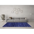 thumbnail image 3 of Ahgly Company Machine Washable Indoor Square Abstract Blue Modern Area Rugs, 8' Square, 3 of 4