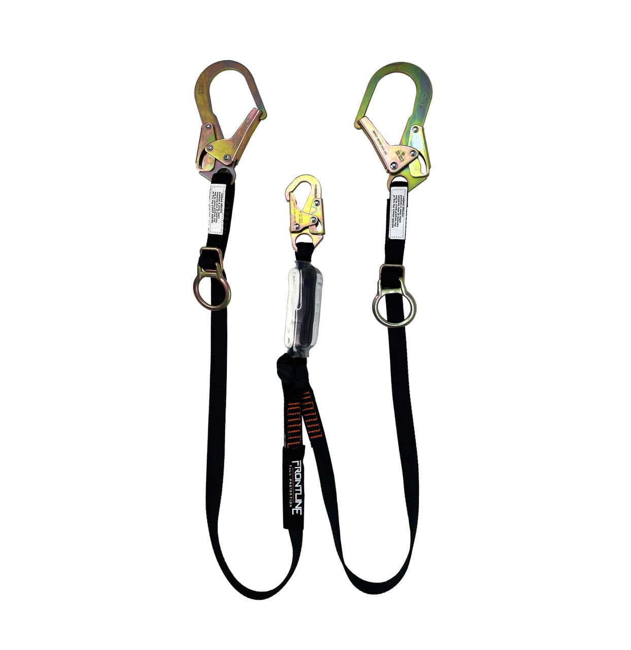 Frontline LPO62RADJ Combat 6' Tie-Back Double Leg Shock Absorbing Lanyard with Rebar Hooks