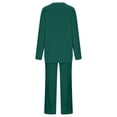 thumbnail image 6 of BLOCLOALO 2 Piece Lounge Set Long Sleeve Tops Womens Fall Outfit V Neck Pullover Tops and Long Pants Warm Pajamas Sweatsuits V Neck Blouses Sweatpants and Sweatshirt Set Trendy Lounge Sets Green S, 6 of 6