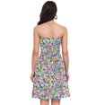 thumbnail image 3 of Dailycode Summer Dresses for Women Strapless Casual Beach Cover Ups Colorful Little Flowers and Leaves Tube Top Sundress, 3 of 8