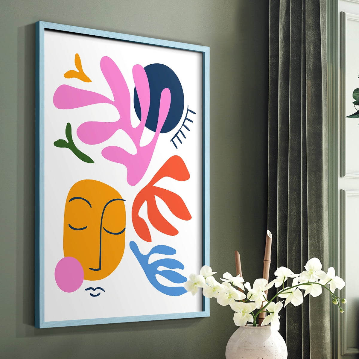Matisse CDXL in Blue Solid Wood Framed Print No Nail Hanging