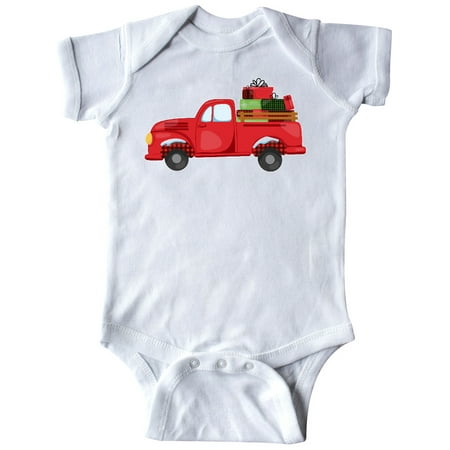 

Inktastic Christmas Red Vintage Truck with Presents Gift Baby Boy or Baby Girl Bodysuit