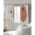thumbnail image 4 of Boho Floral Blackout Curtains for Bedroom Living Room Darkening Curtains 96 Inches Long Nordic Contemporary Minimalist Clean-lined Window Curtain 2 Panels Set Window Treatment Grommet Drapes 52"x96", 4 of 9
