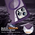 thumbnail image 4 of ELEHOLD Case for iPhone 16 Pro Max, Military Grade Protection Translucent Matte Case with 360° Rotatable Magnetic Ring Stand,Purple, 4 of 7