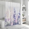 thumbnail image 5 of Lavender Shower Curtain Set - Extra Long 72" x 96" Washable Bathtub Curtain with 12 Hooks, Pastoral Pastel Purple Pink Wildflower Waterproof Fabric Stall Shower Curtains for Bathroom/Bathtub Décor, 5 of 6