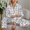 thumbnail image 5 of Xecao Monkey Submarine Captain Print Women Pajamas Set Soft Sleepwear Pjs long Sleeve Button Down Nightwear with Long Pants, 5 of 6