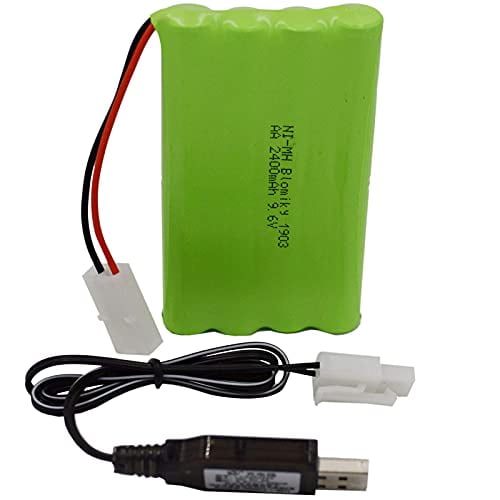 Blomiky 1 Pack 9.6V 2000mAH NiMH Rechargeable 8-Cell AA Battery Packs with Standard Tamiya Connector Plug for RC Car Truck Tank and Vehicles 9.6V Tami