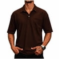 thumbnail image 6 of Ceisia Men's Checkered Short Sleeve Polo Shirt With Chest Pocket Coffee XXXL Gift, 6 of 6