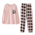 thumbnail image 5 of Pijamas de mujer de primavera y otoño de algodón de manga larga pantalones largos de otoño e invierno de algodón para uso exterior ropa informal para el hogar, 5 of 5