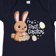thumbnail image 4 of Inktastic My 1st Easter with Cute Brown Bunny and Easter Eggs Boys or Girls Baby Bodysuit, 4 of 5