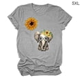 thumbnail image 1 of Camiseta de mujer Blusa con cuello redondo y manga corta con estampado de girasol, gris claro, 5XL seitruly AP001988-16, 1 of 3