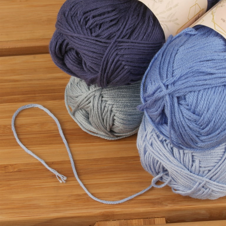 JubileeYarn Cotton Select Yarn - Sport Weight - 50g/Skein - Shades of Blue  - 4 Skeins