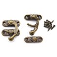 thumbnail image 4 of Sdtc Tech Joyero de diseño retro, gancho de cierre derecho antiguo y bisagra de bronce vintage con kit de tornillos a juego para gabinete decorativo, proyecto de caja de madera pequeña (2 cerrojos 4, 4 of 5