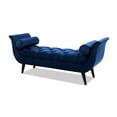 thumbnail image 1 of Pemberly Row Modern Tufted Flared Arm Entryway Bench Navy Blue, 1 of 10