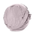 thumbnail image 5 of TODOZO African Turban Hats for Women Cancer Chemo Head Knot Headwraps Pre-Tied Twisted Head Beanie Cover Women Splicing Model Hat Beading Hat Muslim Ruffle Cancer Chemo Hat Wrap Cap Beige S, 5 of 5