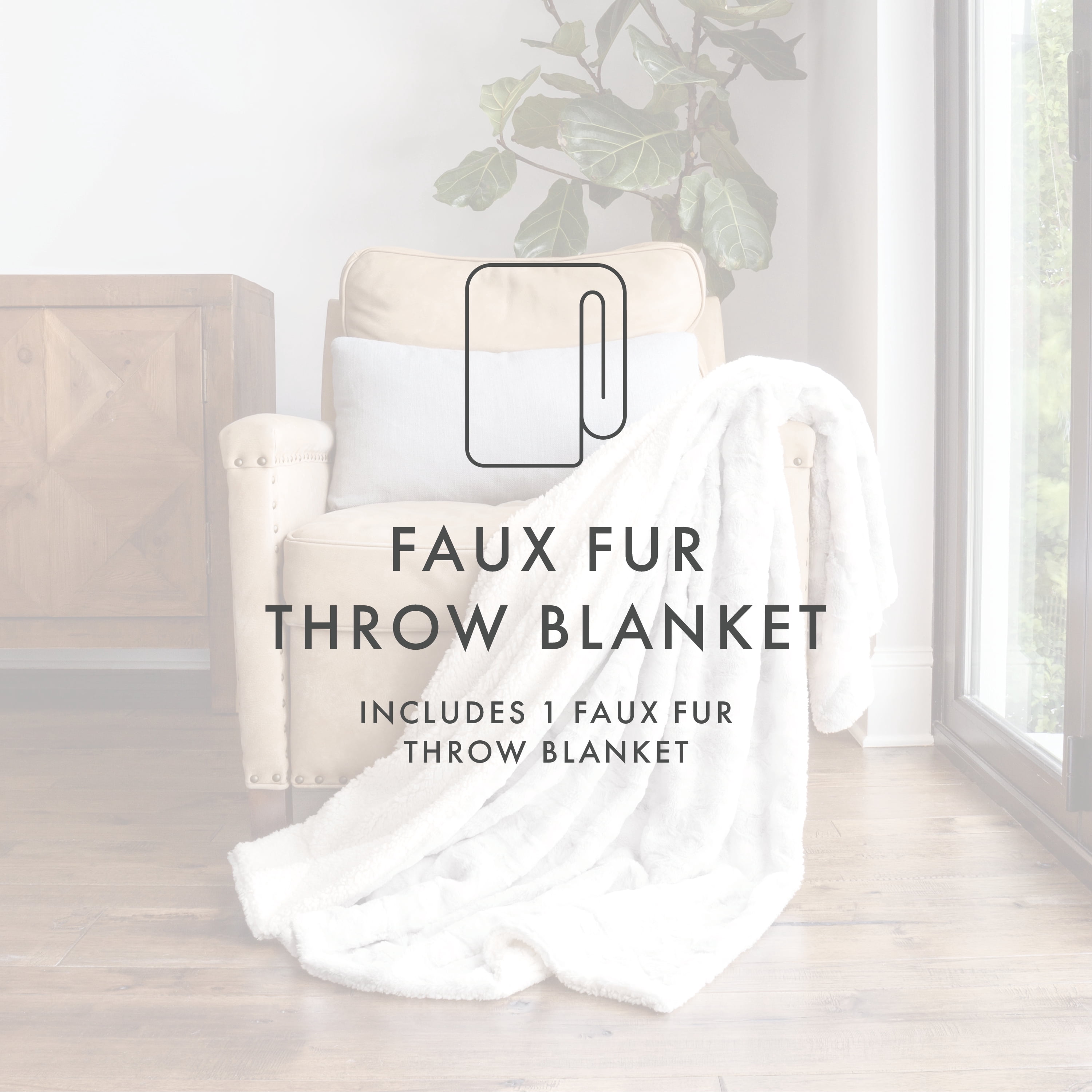 Noble Linens Faux Fur Tie Dye Throw Blanket, Light Gray, Standard Throw