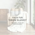thumbnail image 4 of Noble Linens Faux Fur Tie Dye Throw Blanket, Light Gray, Standard Throw, 4 of 6