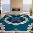 thumbnail image 2 of Design&I 8'x10' Ultra Soft Area Rug, Turtle Nautical Minimalist Seashell Border Themed Ocean Lobster Refined None Fluffy Washable Non Shedding for Bedroom Living Room Under Sectional, 2 of 7