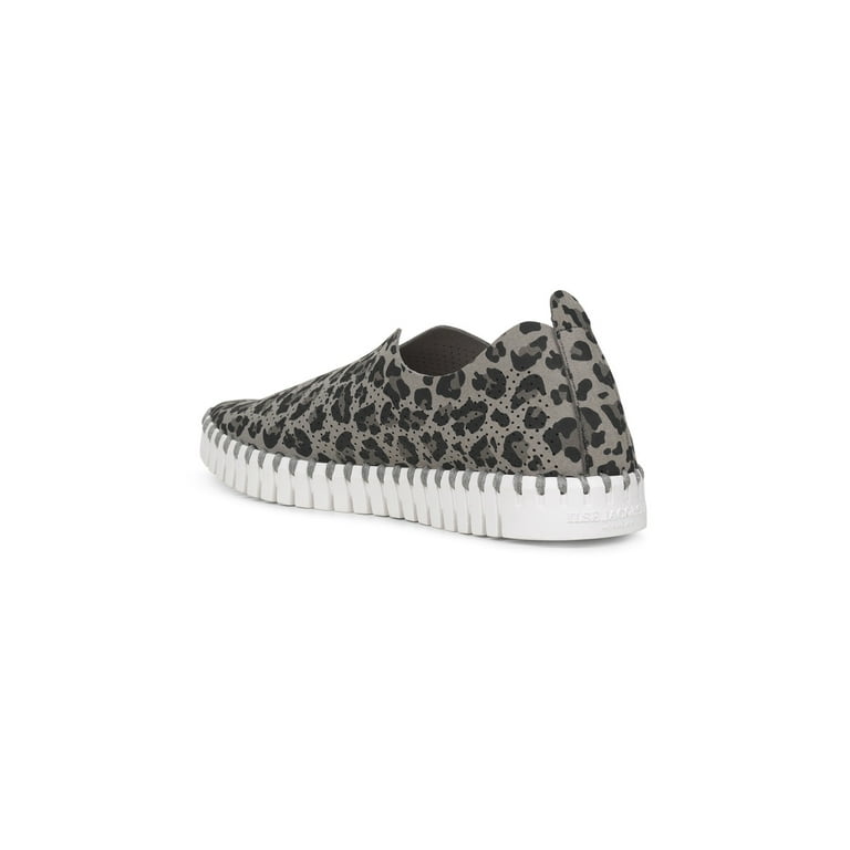 ILSE JACOBSEN Women's Tulip 139 Leopard-Print Slip-On Flat (Grey