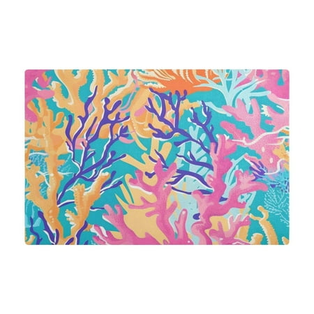 

Dish Drying Mat Microfiber Kitchen Dish Pad Counter Absorbent Drainer Rack 12 x18 Tropical Coral Reef