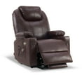 thumbnail image 5 of MCombo Large Lay Flat Dual Motor Power Lift Recliner for Big and Tall Elderly, Faux Leather(Dark Brown), 5 of 11